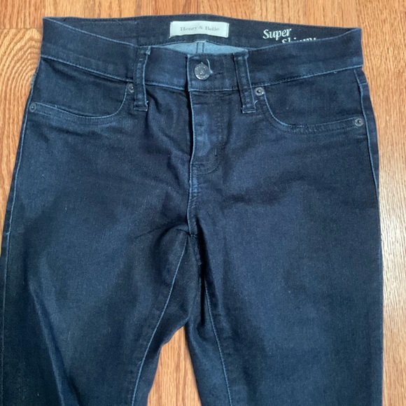 Henry & Belle Jeans, Super Skinny, Dark Blue Denim, 5-Pocket Style, Sz 27 x 32.5 - Picture 2 of 12